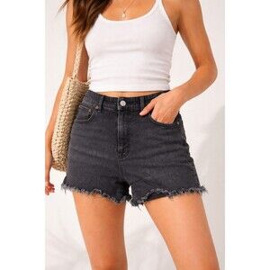 American Eagle Black High Rise Cut Off Shorts Size 6 Stretch